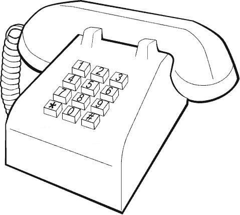 imagem de telefone para colorir