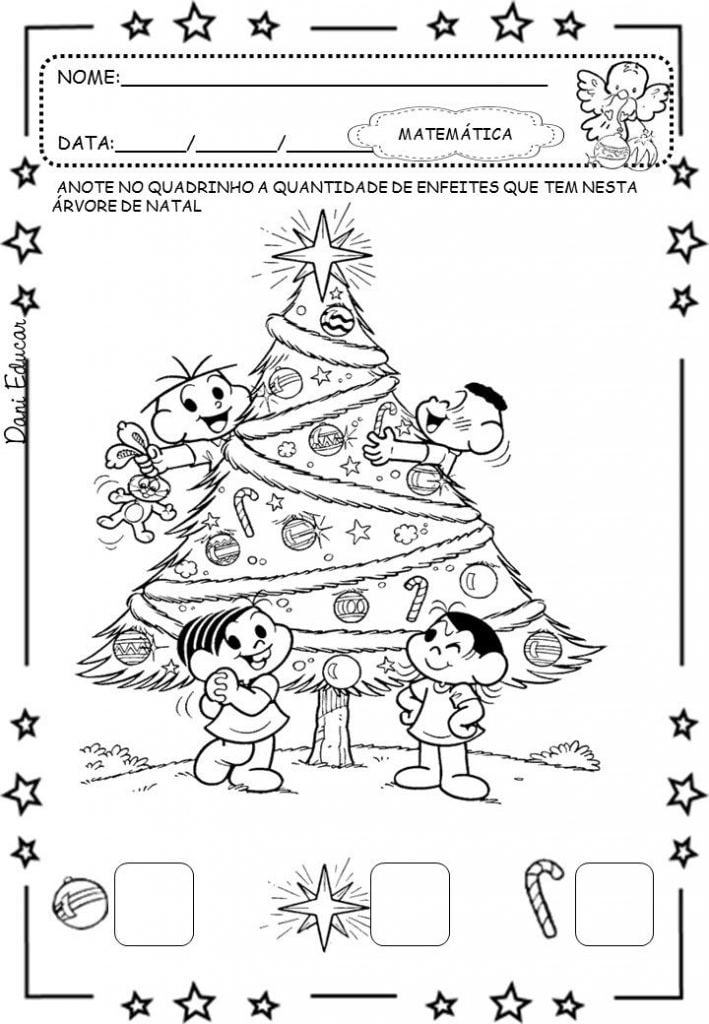 Atividade de Natal para educação colorir