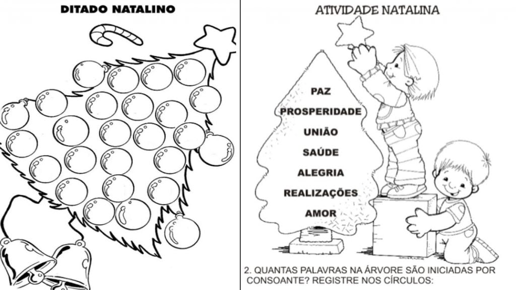 Atividade de Natal para educação infantil imprimir colorir