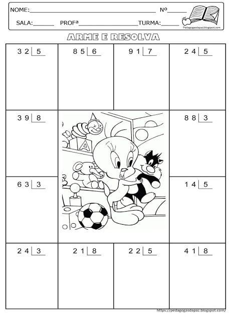 Atividades de divisão 3 exercicios