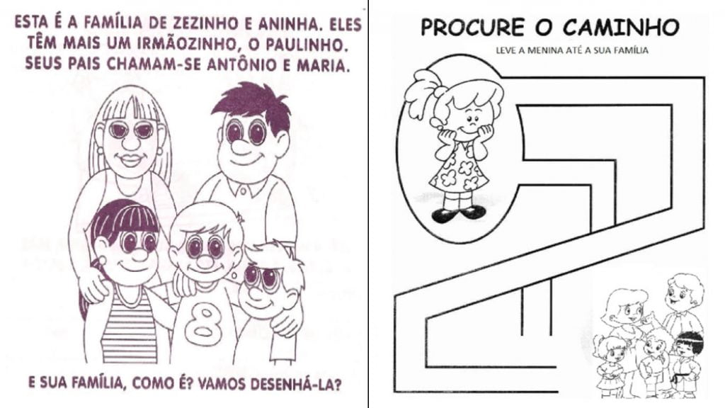 Atividades lúdicas sobre família para educação infantil para imprimir e colorir