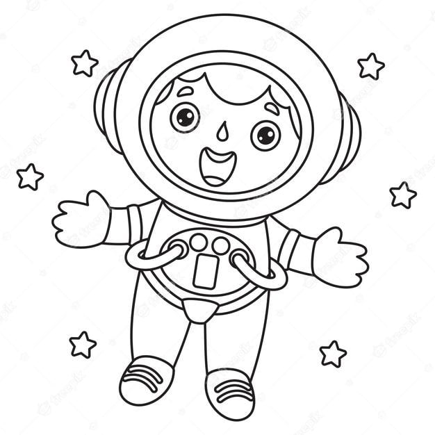 Desenho de astronauta para atividades