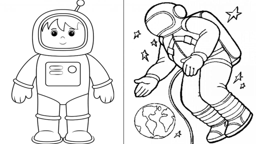 Desenho de astronauta para colorir