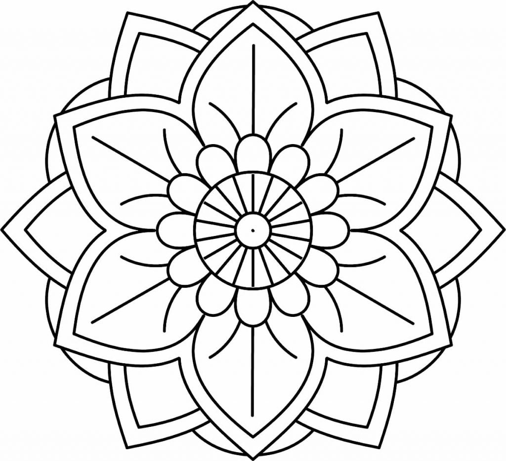 Desenho de mandala para pintar