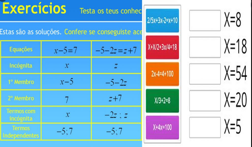 exercicios de equacão 1 grau atividades