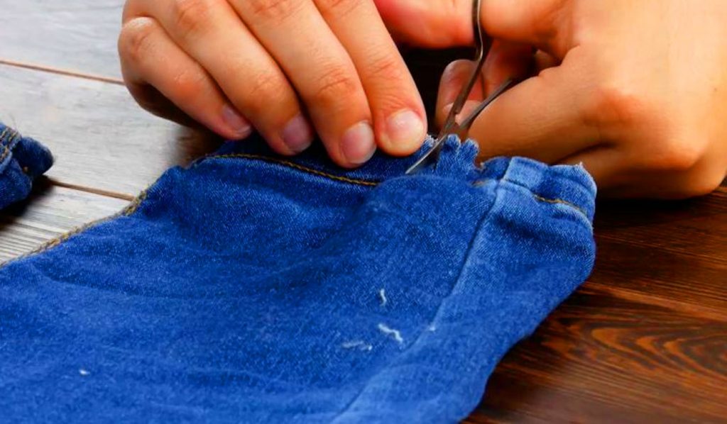 tecido jeans renda croche reciclar artesanato costura