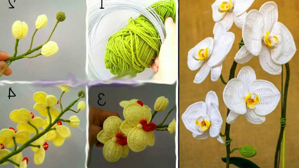 Vamos aprender como fazer um lindo modelo de orquídea de crochê para decorar a sua casa, o resultado final fica simplesmente maravilhoso