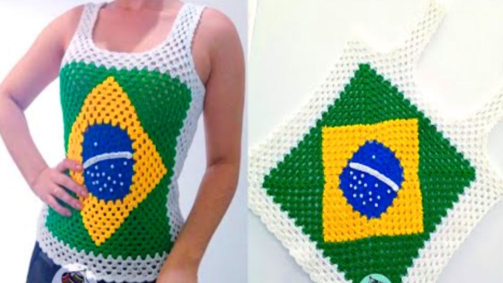 Blusa de crochê Brasil