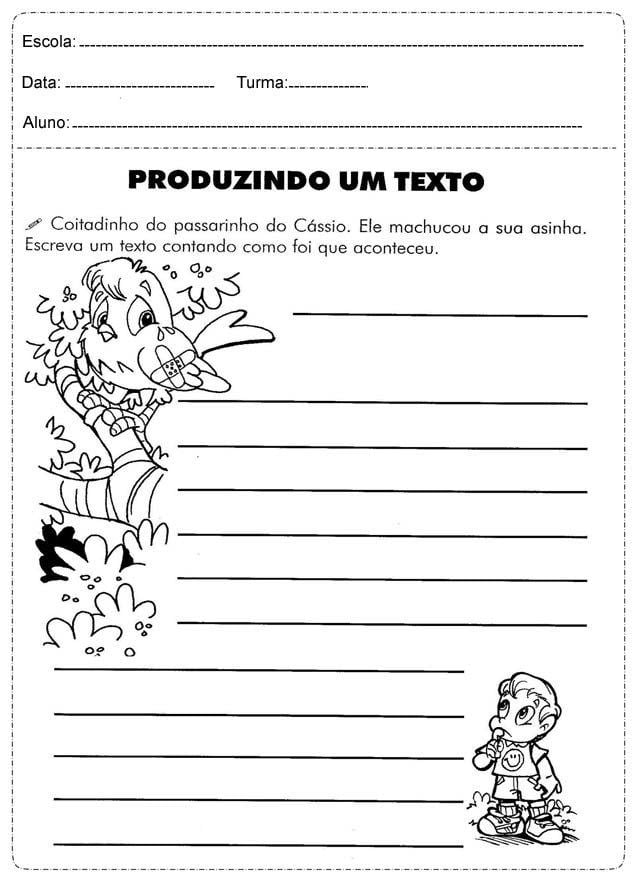 Atividade de redação produçõa de texto