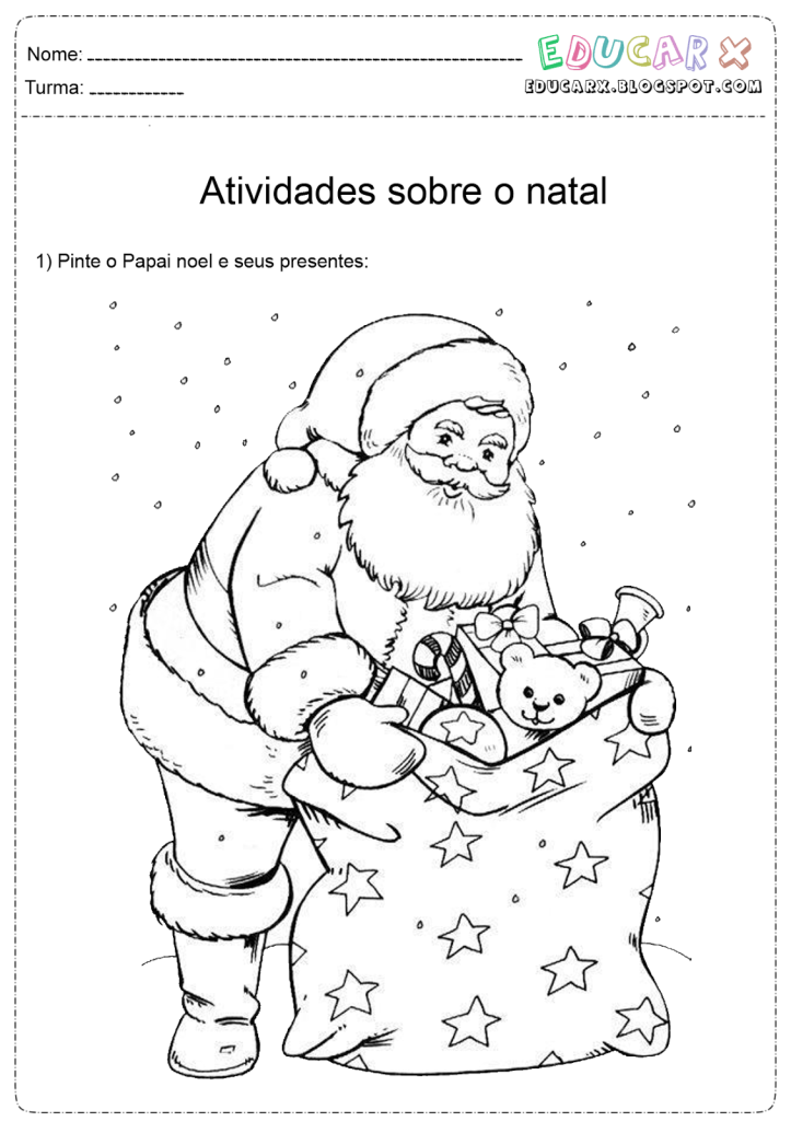 Atividades papai noel para imprimir