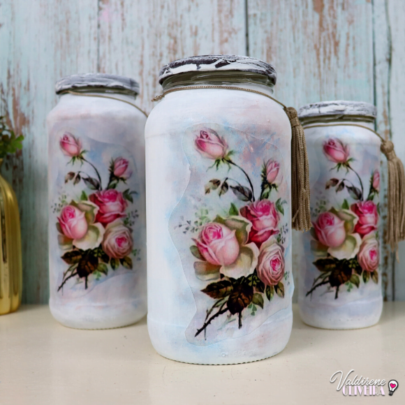 Decoupage em vidro flores