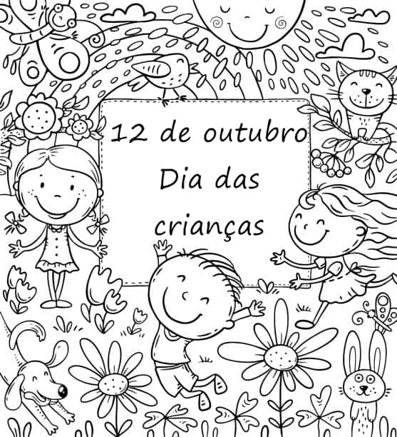 Desenhos para colorir dia das crianças para imprimir