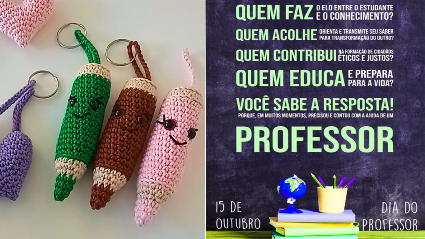 dia dos professores mensagem croche artesanato