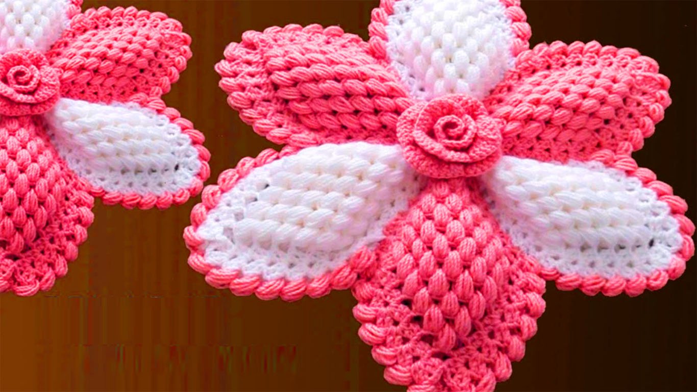 flores gigantes 3d croche passo a passo