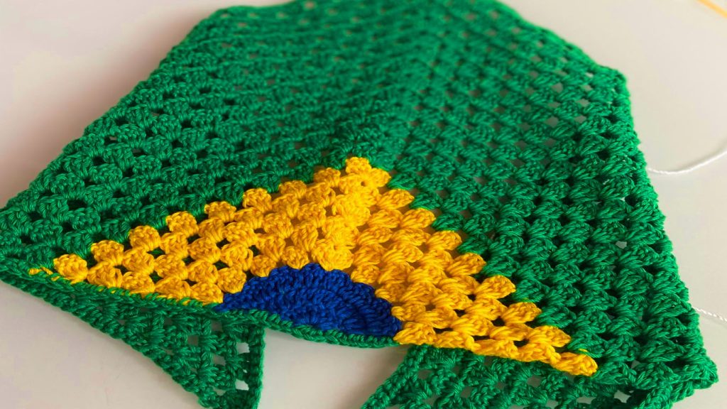 Bandana de Crochê Brasil para a Copa do Mundo