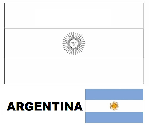 Bandeira da Argentina colorir imprimir copa mundo