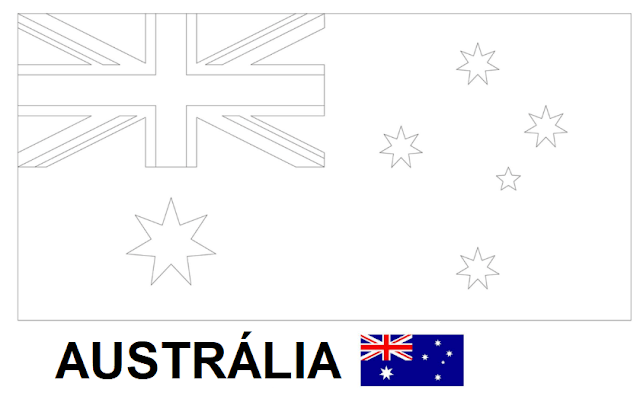 Bandeira da Austrália colorir imprimir copa mundo