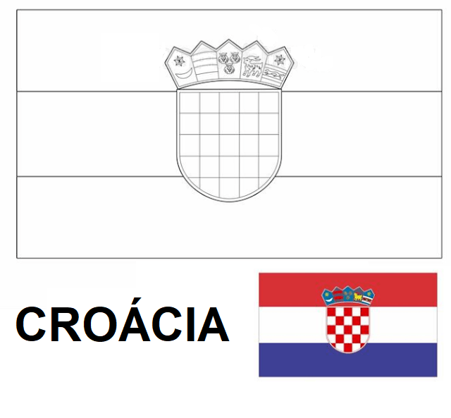 Bandeira da Croácia colorir imprimir copa mundo