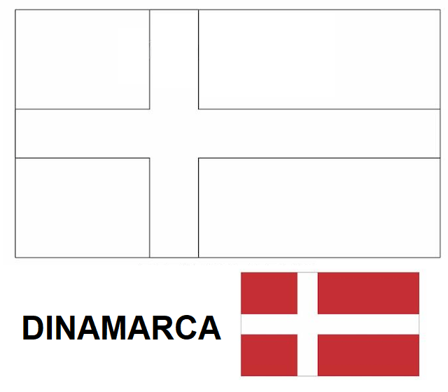 Bandeira da Dinamarca colorir imprimir copa mundo