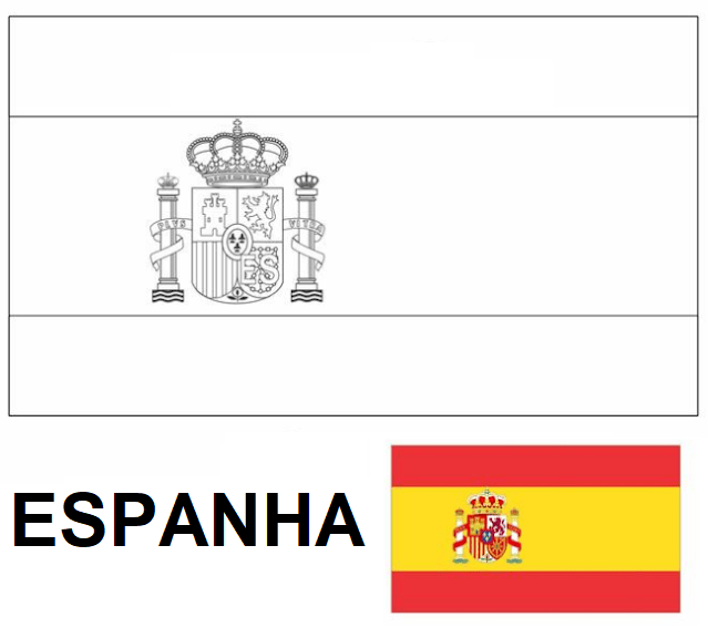 Bandeira da Espanha colorir imprimir copa mundo