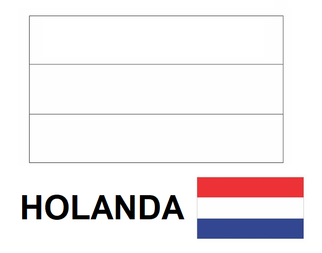 Bandeira da Holanda colorir imprimir copa mundo