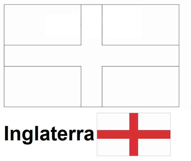 Bandeira da Inglaterra colorir imprimir copa mundo