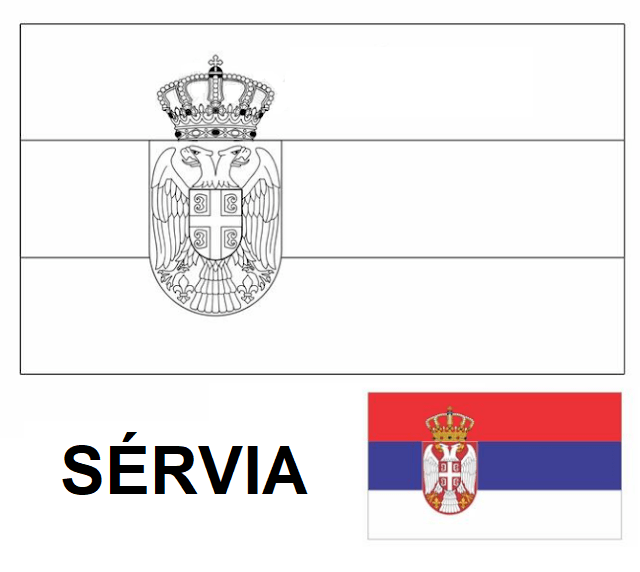 Bandeira da Sérvia colorir imprimir copa mundo