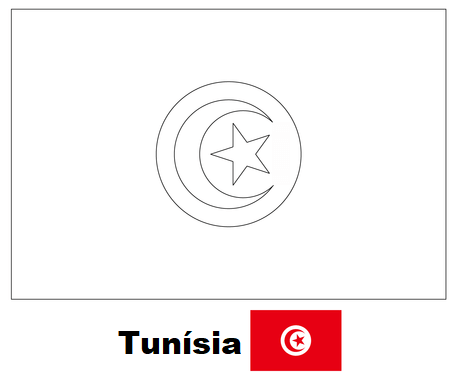 Bandeira da Tunísia para colorir