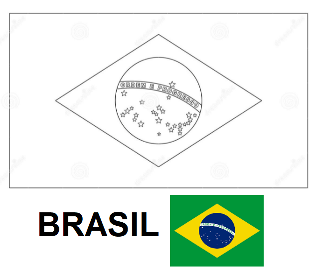 Bandeira do Brasil colorir imprimir copa mundo