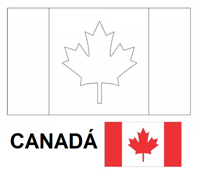 Bandeira do Canadá colorir imprimir copa mundo