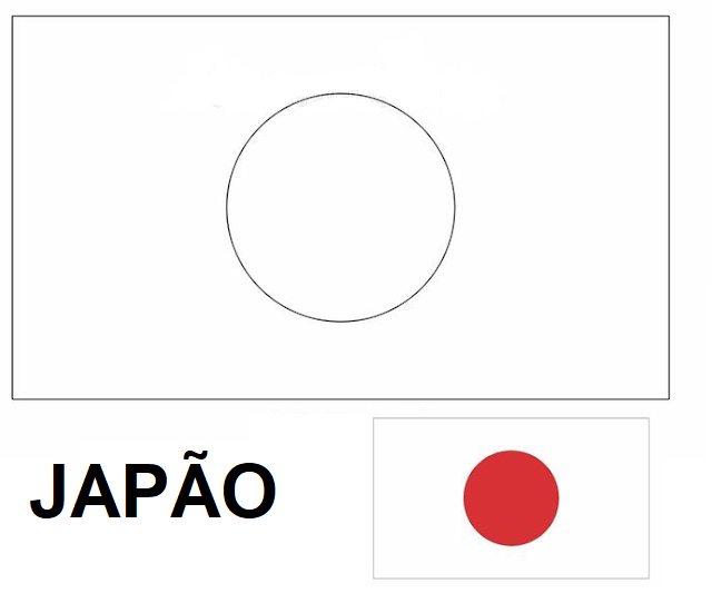 Bandeira do Japão colorir imprimir copa mundo