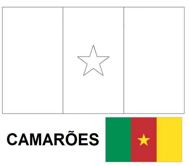 Bandeira dos Camarões colorir imprimir copa mundo