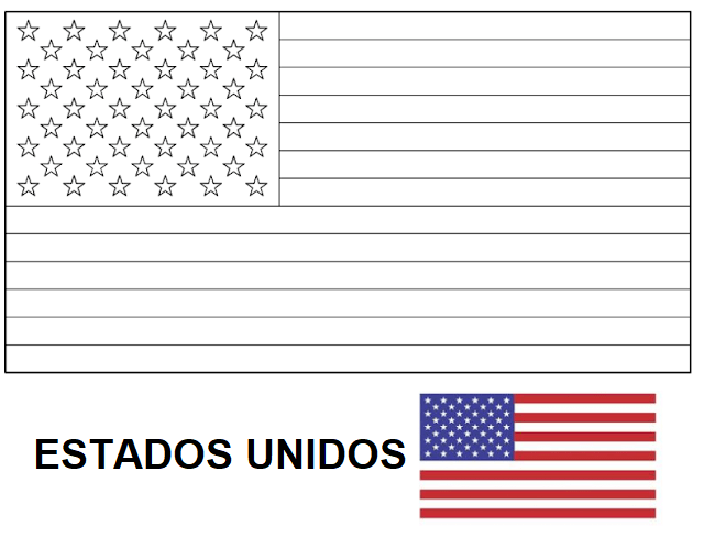 Bandeira dos Estados Unidos colorir imprimir copa mundo