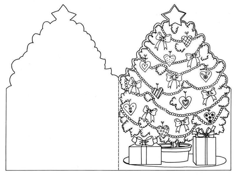 Cartão de Natal para colorir