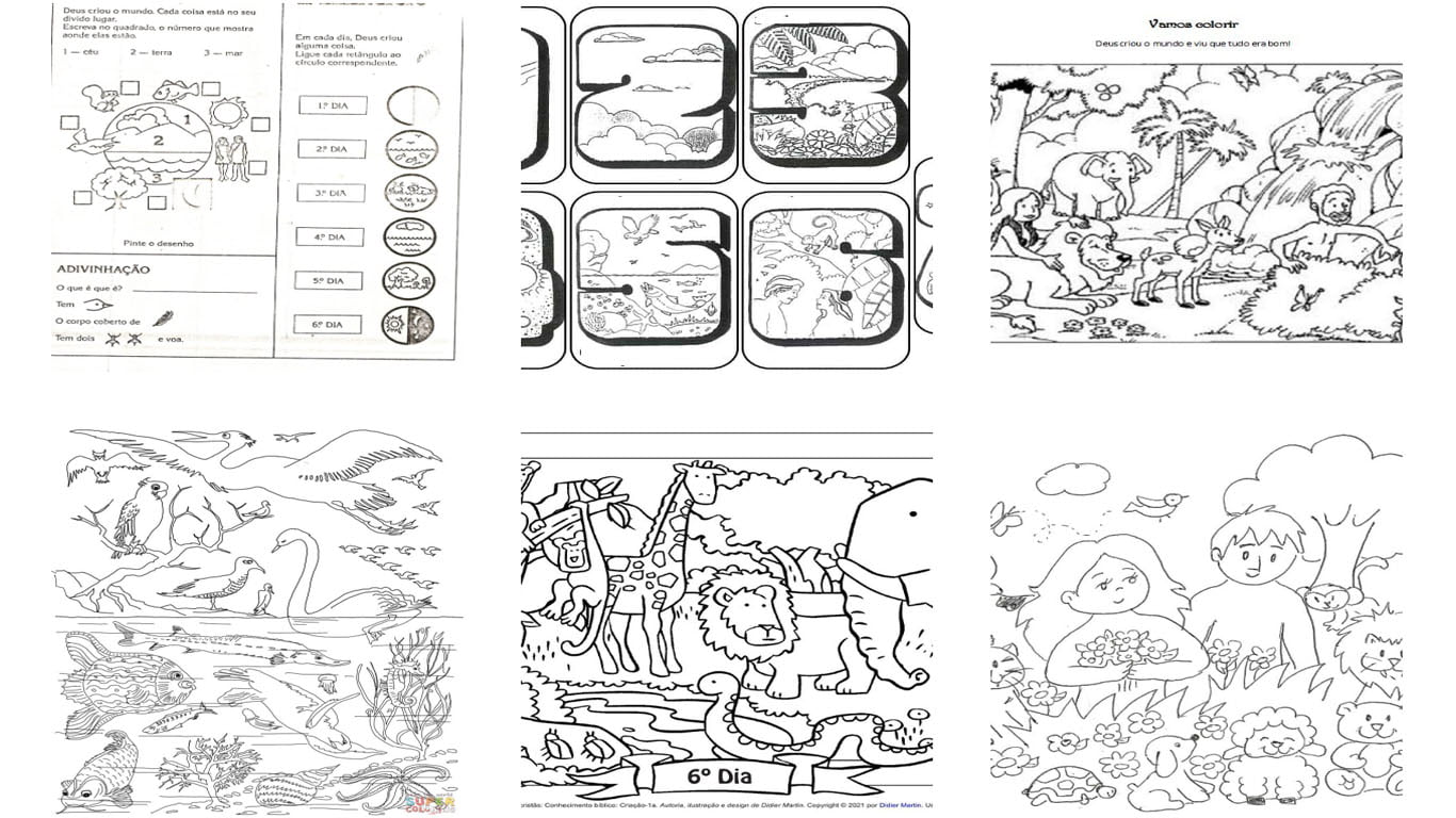 Criação do mundo para colorir imprimir desenho