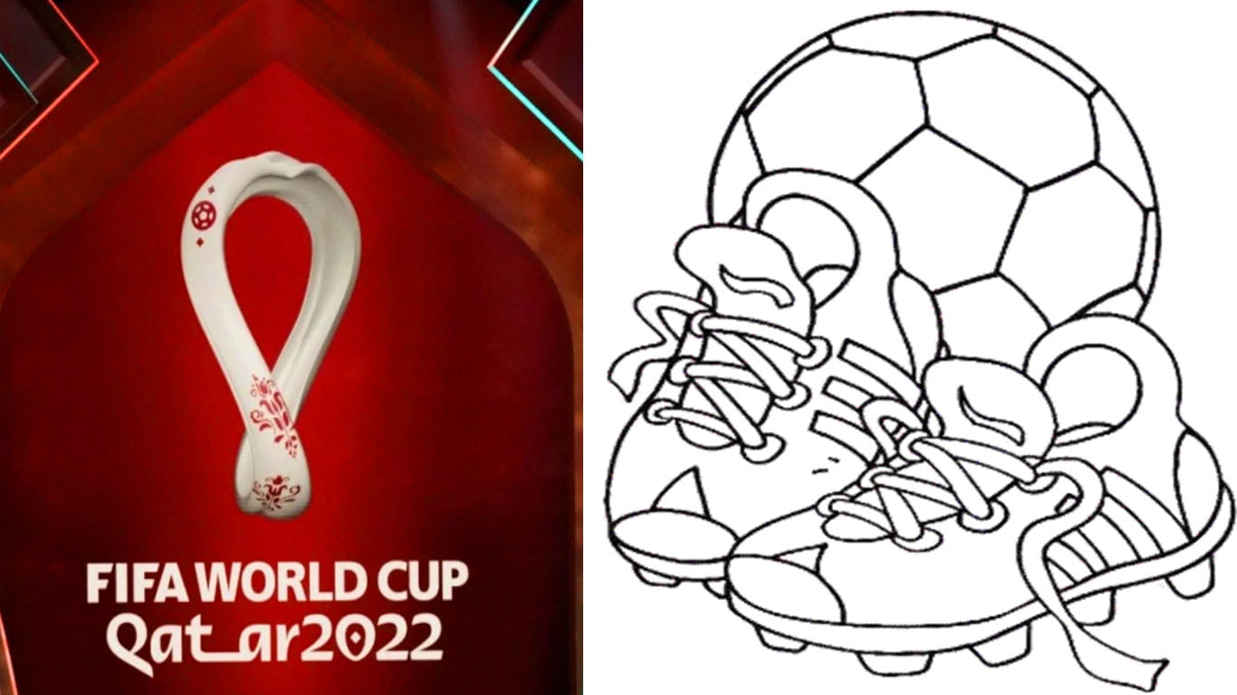 Desenho da copa do mundo 2022 para colorir, imprimir e fazer atividades