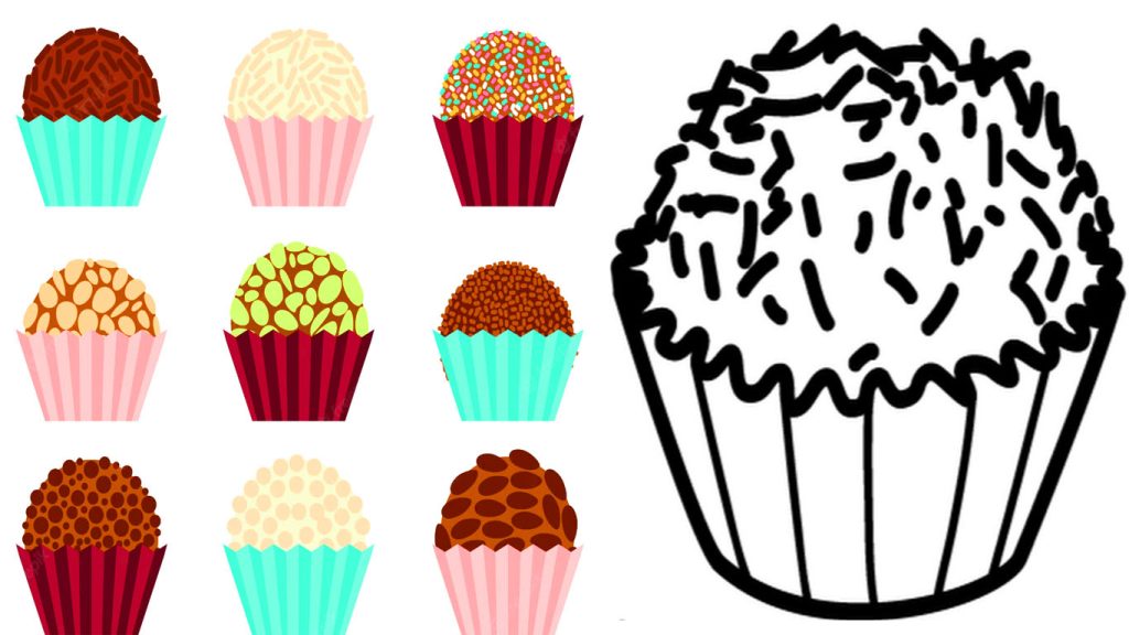 Desenho de brigadeiro para colorir imprimir