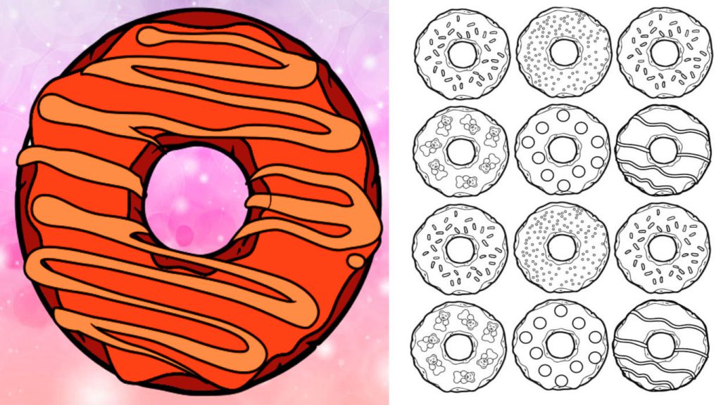 Desenho de donuts para colorir imprimir