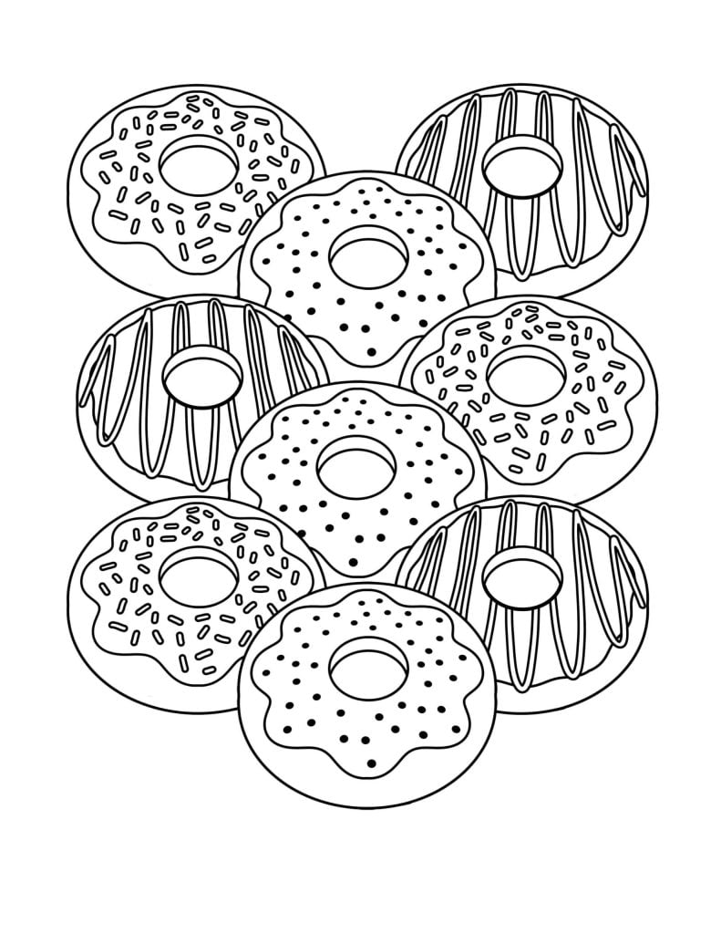 Desenho de donuts para imprimir