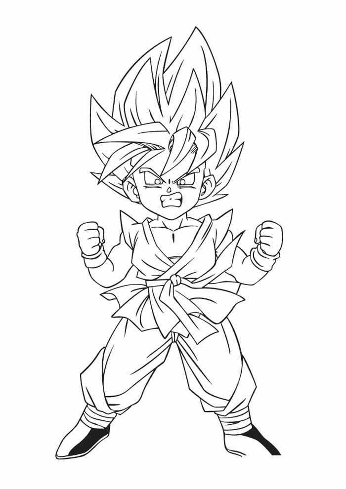 Desenhos de anime para colorir goku criança