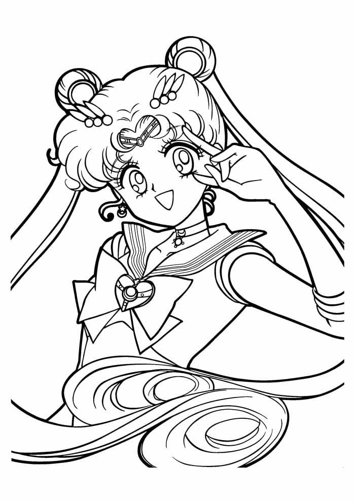 Desenhos de anime para colorir menina sailor moon