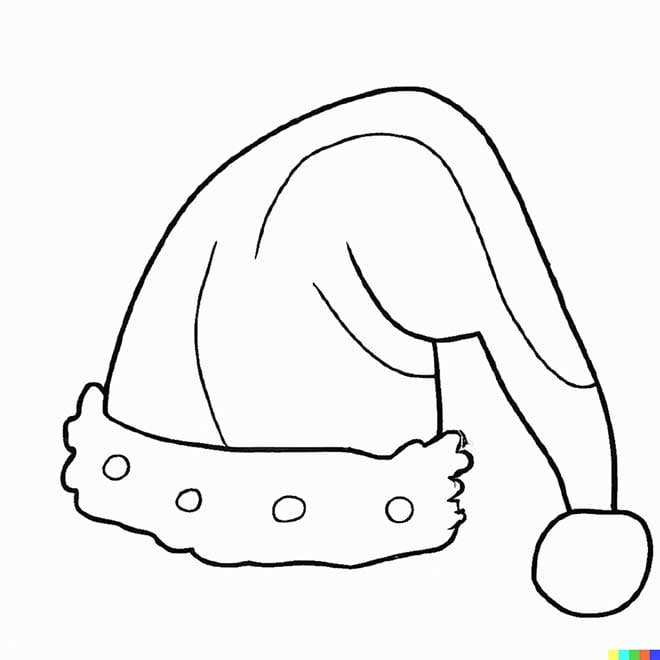 Gorro de Natal para colorir