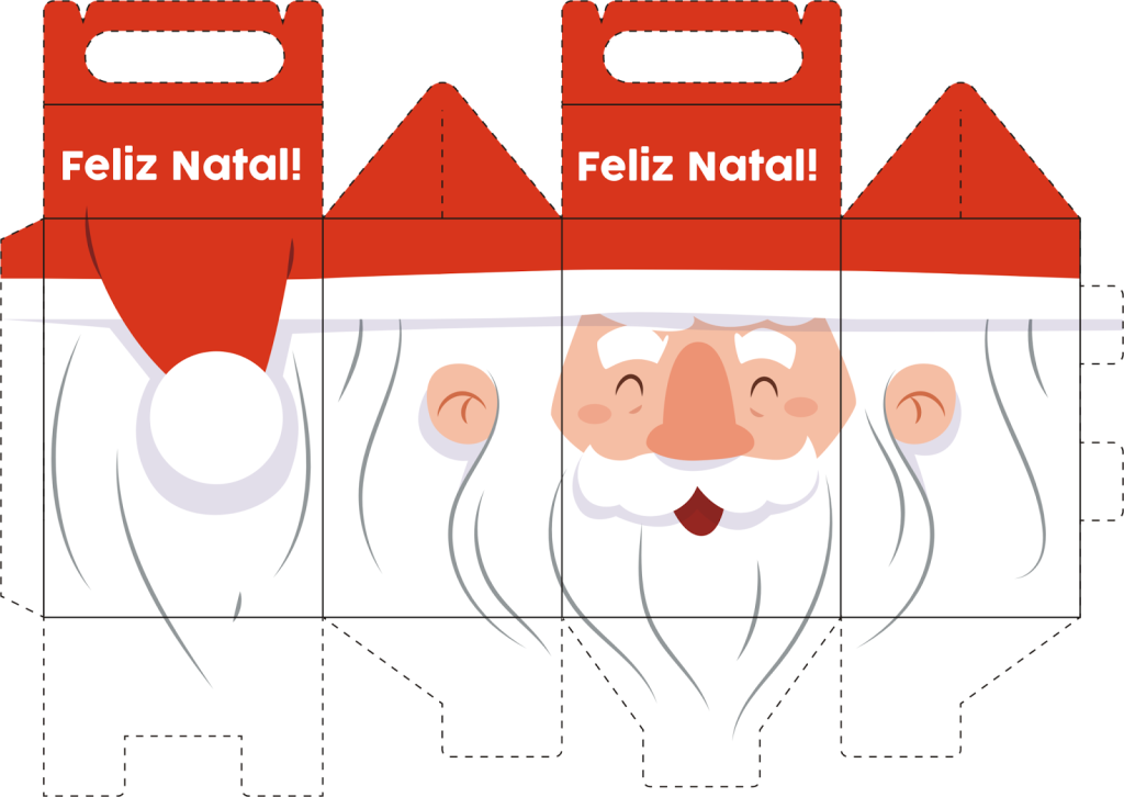 Moldes caixas de presentes de Natal feliz natal