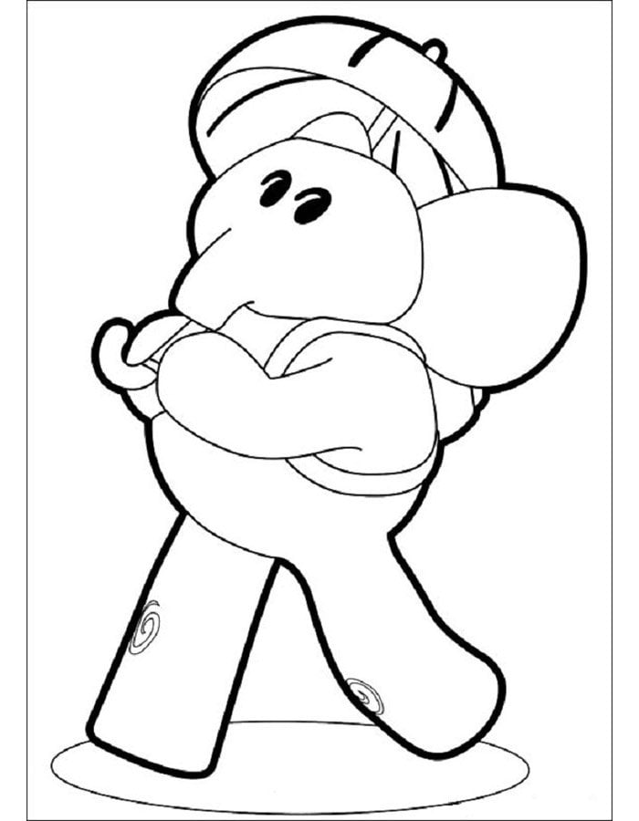 Pocoyo para colorir elefantinho rosa