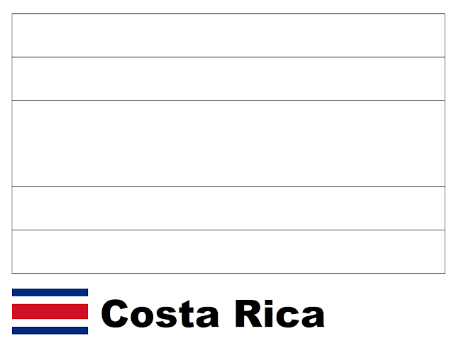 Bandeira da Costa Rica colorir imprimir copa mundo