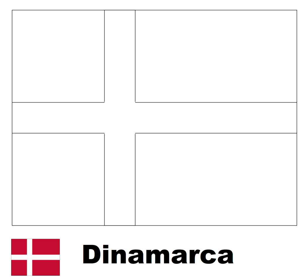 bandeira da dinamarca para colorir