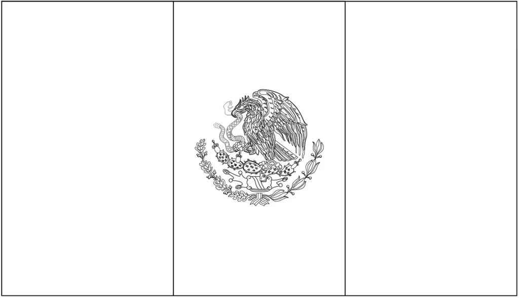 bandeira do méxico para colorir