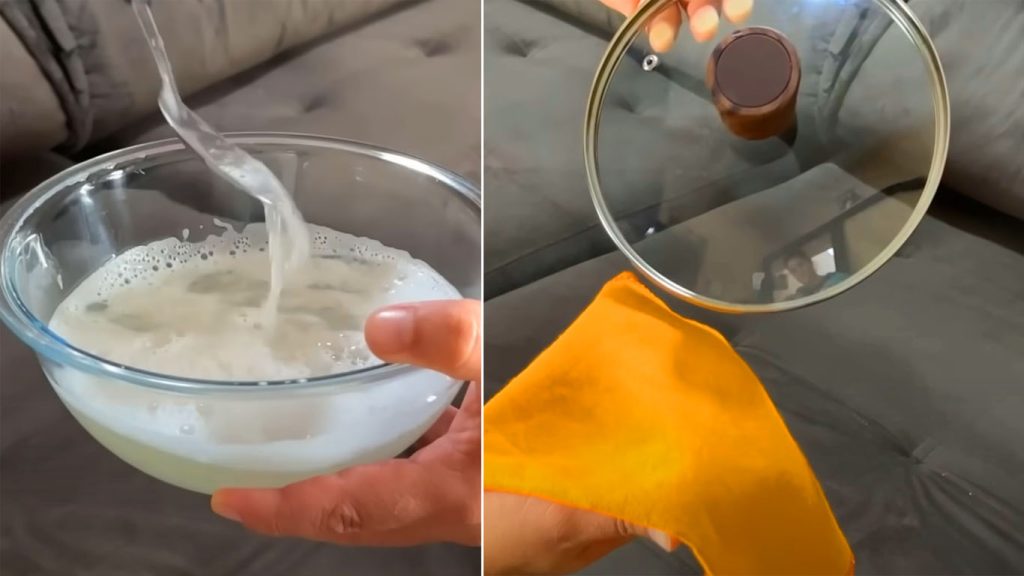 como limpar sofá com panela e mistura liquida