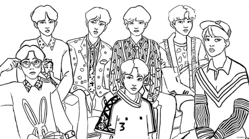 desenho BTS para colorir