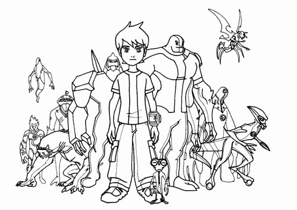 desenho Ben 10 para colorir equipe